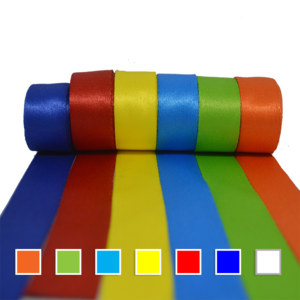 766-20, Portagafete de cinta satinada con bandola básica en 7 diferentes colores de línea. Aplicamos descuentos por volumen.