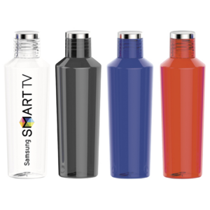 A2466, Cilindro de plastico libre de BPA, con tapa de rosca la cual cuenta con un detalle en cromo plateado. CAP. 800 ml.*BPA FREE.