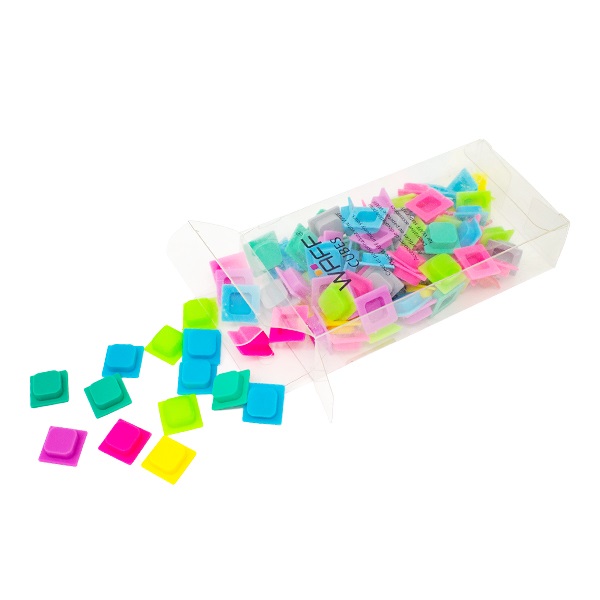 WAF023, WAFF Cubos de Colores. 100 Cubos de colores Vareados, pueden colocarse en cualquier parte de la cubierta de WAFF libreta Grande y Mediana. Se puede usar para la personalización de la libreta, expresar creatividad y como herramienta educacional.