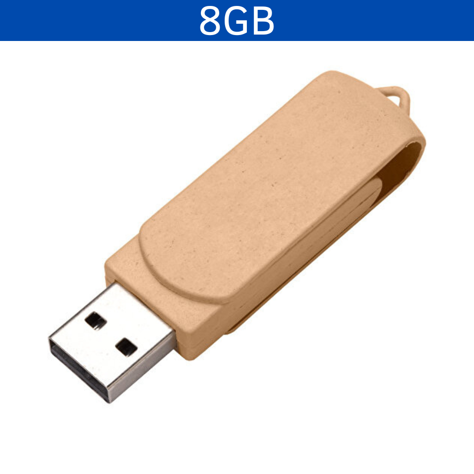 USB131, MEMORIA USB GIRATORIA. Capacidad 8 GB. Fabricada en PLÁSTICO RECICLADO. También disponible en: 16GB  32GB