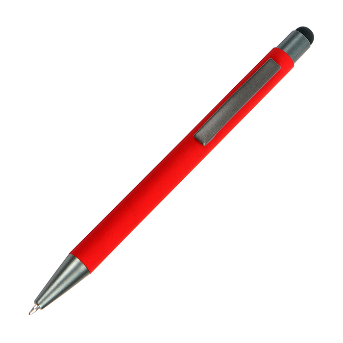 BL-112, Bolígrafo touch fabricado en aluminio con cubierta rubber, tinta de escritura negra.