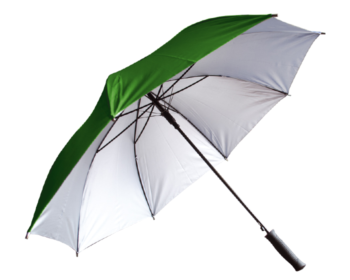 A2176, Paraguas con forro de protección UV, varillas reforzadas, mango ergonómico de plástico color negro para mejor sujeción. Apertura automática.