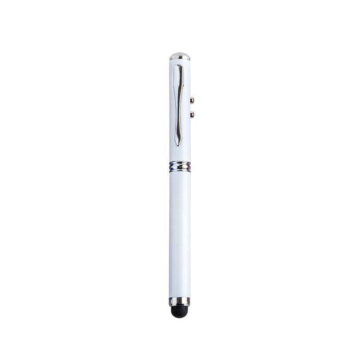 al-7660, Bolígrafo de aluminio con, luz blanca, láser y goma touch screen.