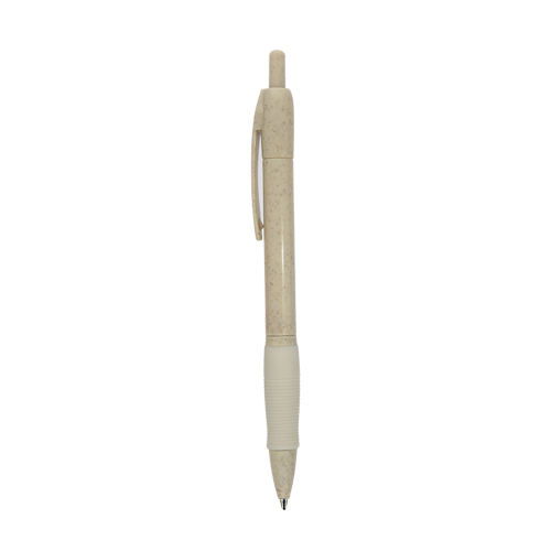 BP-2805W, Bolí­grafo con clip, barril y punta de wheat straw (fibra de trigo), grip de goma y mecanismo de click.