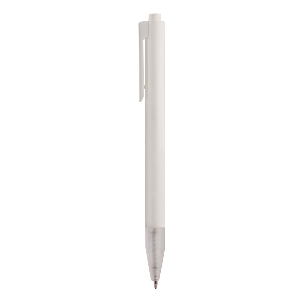 11129, Bolígrafo plástico con mecanismo retráctil, terminado soft touch y tinta de baja viscosidad.